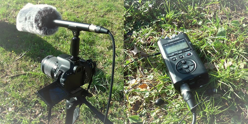 Audio Recorder mit Richtmikrofon für Aufnahme auf Distanz