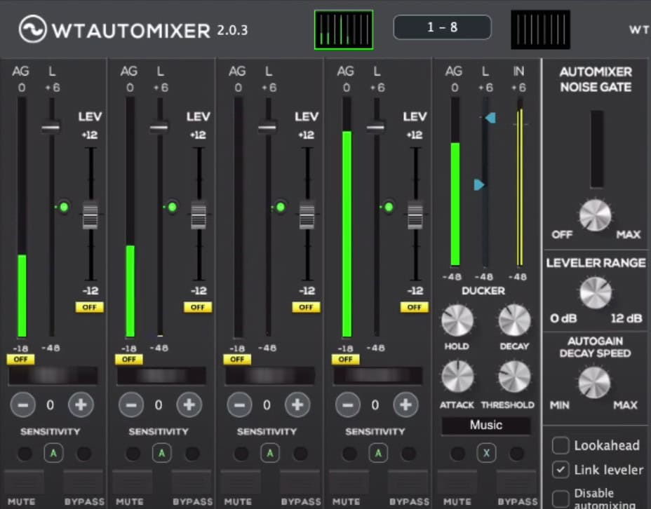 Mic Bleed automatisch entfernen - Automixer pegeln lassen
